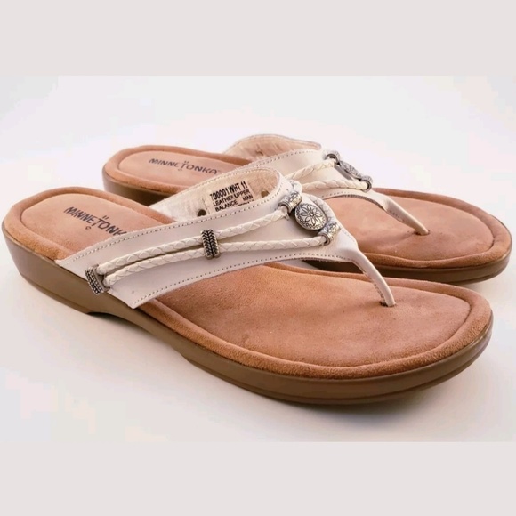 minnetonka white sandals